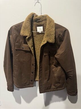 Roark Brown Sherpa-Lined Military Field Jacket